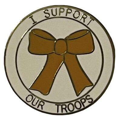 24 Pack I Support Our Troops US Yellow Ribbon Motorcycle Hat Cap Lapel Pin M-592