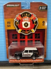 1/64 GREENLIGHT FIRE & RESCUE 2000 JEEP CHEROKEE SCOTTDALE PENNSYLVANIA  FIRE D