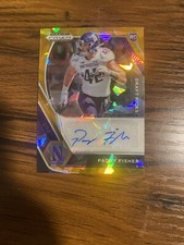2021 Panini Prizm Draft Picks PADDY FISHER ORANGE CRACKED ICE AUTO NORTHWESTERN