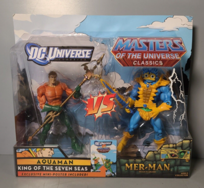 DC Universe Vs MOTU Classics Aquaman Vs MerMan 2 pack Mattel 2010