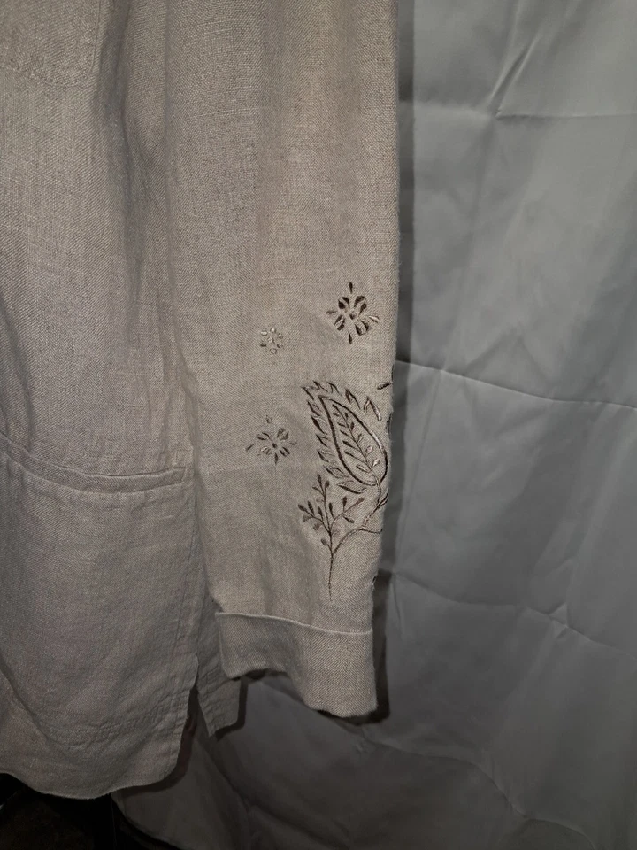 J.Jill Embroidered Linen Jacket Size XS - Image 3 of 4