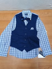 Nautica Size 7 Boy's 3-Piece Easter Dress-Up Outfit Vest Tie Shirt No Pants New