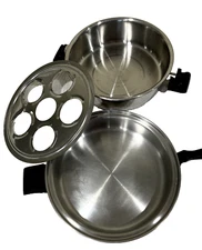 New Era Stainless Steel Skillet Dome Lid/2nd Sauce Pan Multifunction Egg Poacher