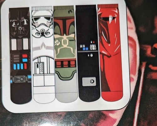 5 BRAND NEW STAR WARS SOCKS DARTH STORM TROOPER BOBA FETT CREW SET - Picture 3 of 3