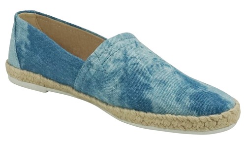 Tenis de soda zapatos planos para mujer alpargatas sin cordones envoltura de yute tinte azul BETTY-S - Imagen 2 de 5