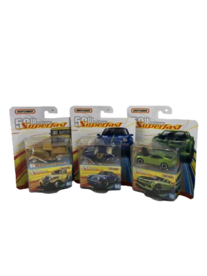matchbox cars 50th anniversary superfast x 3 porsche, chevy, ford pickup