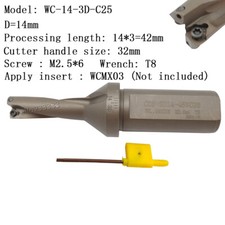 WPD-140-3D-C25 14mm U drill indexable drill For WCMX030208 WCMX carbide insert