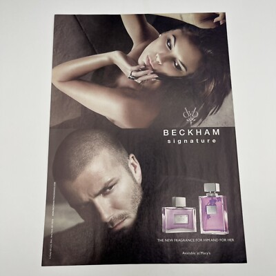 Beckham Signature Fragrance 2008 Print Ad 8''x11'' David and Victoria Beckham