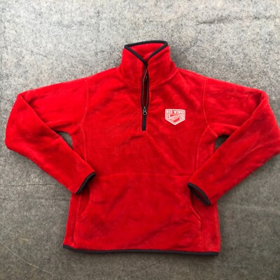 Detroit Red Wings Pullover Womens Small Red Fleece Pocket 1/4 Zip Embroidered