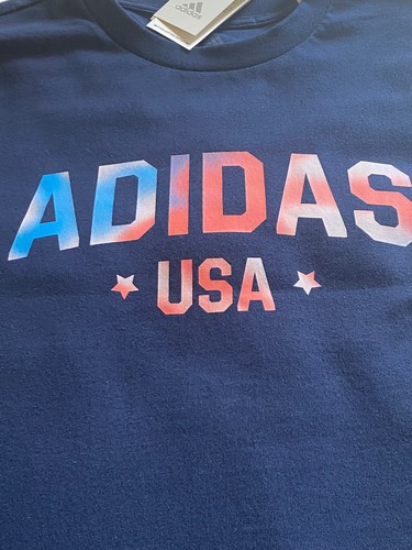 adidas USA Women's Navy/Multi America Cotton Tee Shirt Dress Size M NWT - Picture 6 of 9
