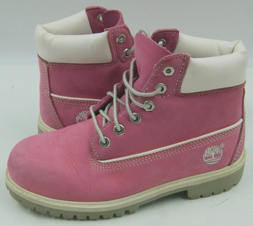 Timberland Juniors Botas Talla 2 Rosa Cuero Informales Con Cordones Botines Foto 2 de 4