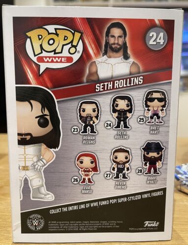 Funko Pop Vinyls WWE 24 MIB Seth Rollins White Suit Free Pop Protector - Picture 3 of 6