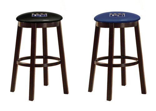 MLB Bar Stool 24" or 28" Espresso Wood w/Colored Vinyl Baseball Team Logo Swivel - Picture 14 of 34