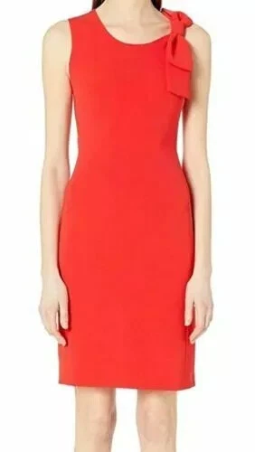 Boutique Moschino abito donna scollo a scoop senza maniche tg 48 IT 14 US rosso M17315