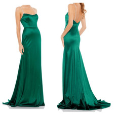 IEENA FOR MAC DUGGAL Crystal-Strap Satin Sheath Gown Sz 2