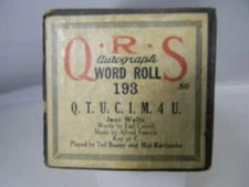  Q. T. U. C. I. M. 4 U. Jazz Waltz QRS 193 Autograph Piano Word Roll - PR2
