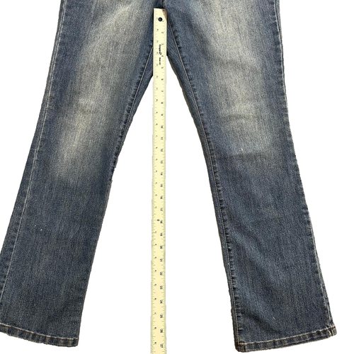 Style&Co Bootcut Jeans Womens Size 8P Blue Stretch Leather Pockets Mid Rise - Picture 7 of 10