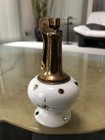 Vtg. Mid-century Japan Porcelain/Bronze Table Top Cigarette Lighter 4" tall — photo 3