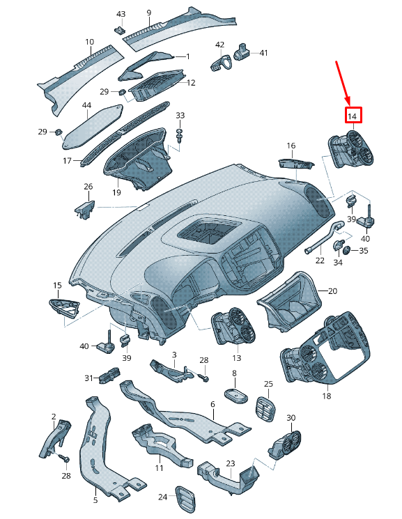 VW TIGUAN 5N Right Dashboard Air Vent 5N0819704C CIU 5N0819704CCIU  