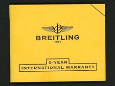 Authentic Breitling 5-Year International Warranty Certificate Chronomat Booklet