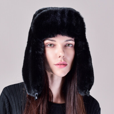 Women Men Winter Warm Faux Fox Fur Trapper Hat Earflap Soft