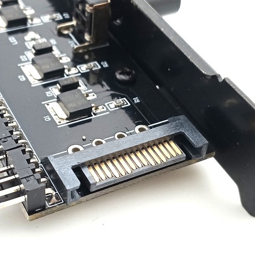 PC Fan RPM Speed Controller Regulator 8 Way Splitter Hub PCIe Bracket SATA Power - Picture 4 of 7