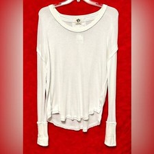 Free People Colby Ivory White Long Sleeve Shirt Blouse Top Size Medium M NWT