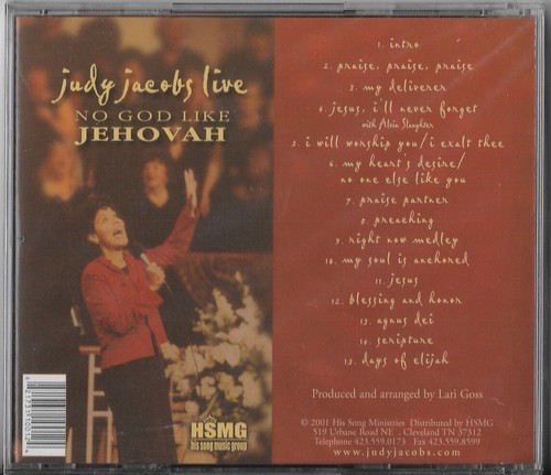 No God Like Jehovah by Judy Jacobs (CD, 2004, His Song Music Group) NEW! - Picture 2 of 2