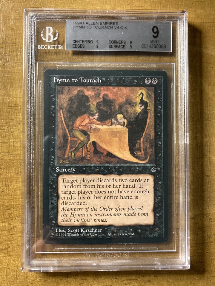 MTG✨HYMN TO TOURACH SET #V1 & V4✨Fallen Empires Both BGS Quad 9’s MINT 1994 Art - Image 4 of 4