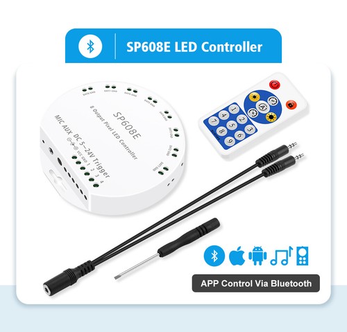 WS2811 WS2812B Controller Music Bluetooth App Built In Mic Wifi Alexa Google - Picture 19 of 25