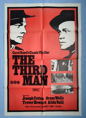 THE THIRD MAN (1949,RR1970s) original Australia one-sheet POSTER - Carol Reed 