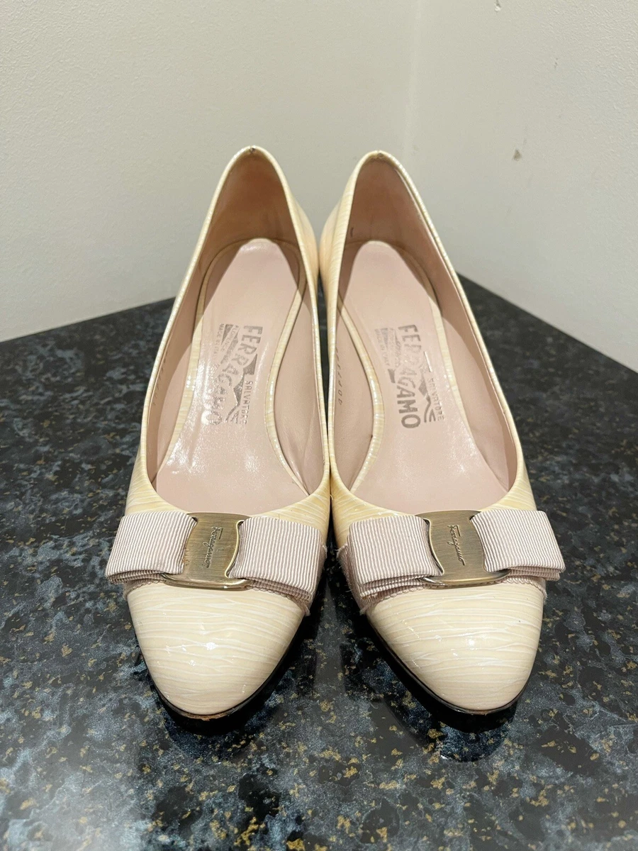 Salvatore Ferragamo Nude Heels 38 Aus 7