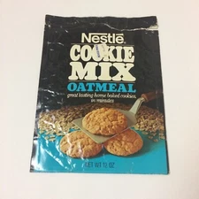 1970's Nestle Oatmeal Cookie Mix package - vintage food packaging grocery store