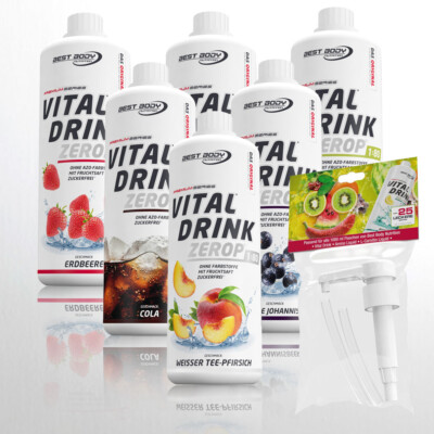 Best Body Nutrition Low Carb Vital Drink 6 x 1 Ltr. + 1 Dosierpumpe 10,28 /Ltr 