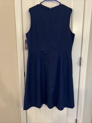 Pendleton Wool A Line Sleeveless Dress Navy Size 14 NWT Career Business Casual - Picture 8 of 18