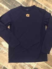 Auburn Tigers War Eagle Pro Edge Long Sleeve Mens Shirt Polyester Small Navy