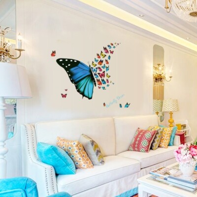 Removable Blue Butterfly Decals Wall Sticker Vinyl Mural Art Bedroom Home Decor
