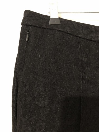 David Lawrence 10 Pants Black Stretch Lace High Waist Skinny Leg Capri Style EUC - Picture 7 of 8