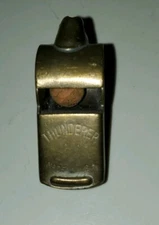 Vintage Brass Thunderer Whistle Made in USA Sports Coach