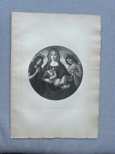 Holy Family Antique Photogravure 1903 Filippino Lippi Goupil France Paris - Picture 8 of 8