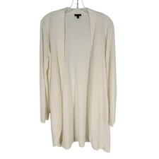 Talbots Linen Cardigan Womens Size Large Ivory Lightweight Knit Neutral Coastal
