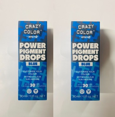 2x Crazy Color Power Pigment Tropfen Semi Permanent Farbton - Blau