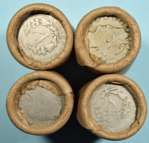 Liberty "V" Nickel Half Roll ~ 20 Coins ~ Vintage Wrappers ~ US Lot ~ FULL DATE
