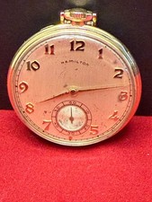 14-K GF Pocket watch Hamilton 917 Shell Employees 1951 Engraved Working Great