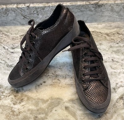 Igi & Co Shoes Women EU 38/US 7.5 Gray/Black Textured Metallic Leather Wedge