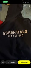 Essentials Fear of God Mens Black Pullover Ho...