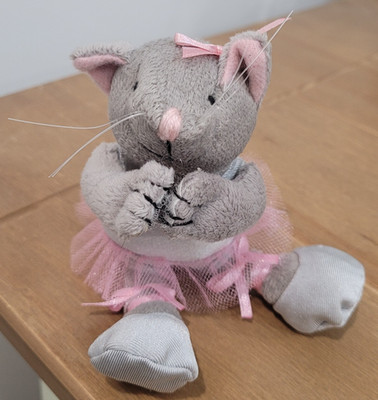 Kidz  n  Cats Doll Replacement Stuffed Animal Gray Cat Ballerina 5.5'' HTF