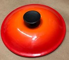 Le Creuset Enameled Cast Iron Orange Flame Size 18 LID ONLY Made in France — photo 2