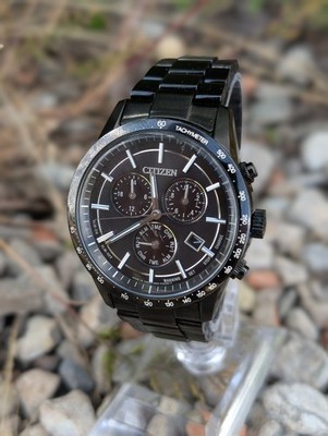 Citizen Eco-Drive E820-s096090 Perpetual Calendar Chronograph Black Steel Watch 