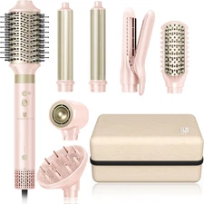 Hair Dryer Brush 8-in-1 Hot Air Styler – Dual Voltage 110,000 RPM Ionic Blow Dry